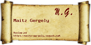 Maitz Gergely névjegykártya